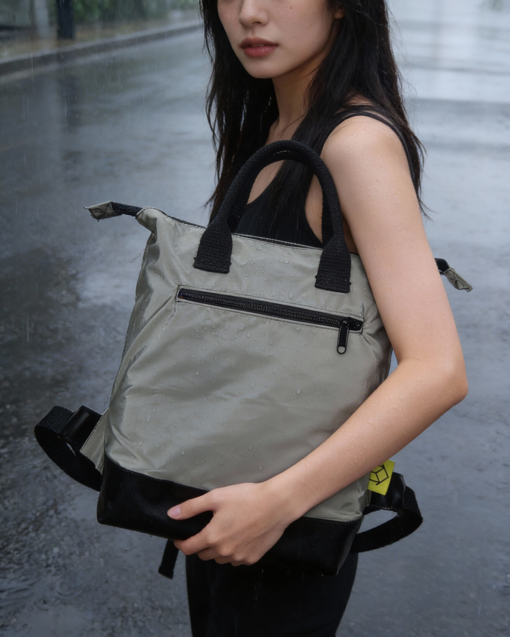Dark Olive & Black Waterproof Backpack
